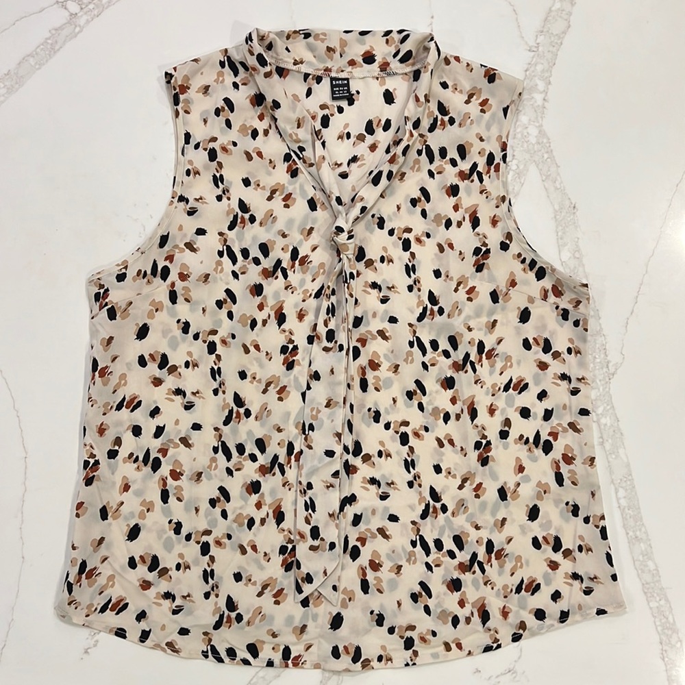 SHEIN tie front blouse